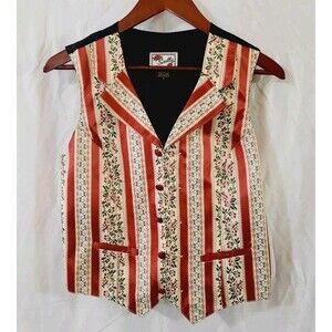 Scully Vintage Style Rangewear Wallpaper Striped Vest Womens Size Small